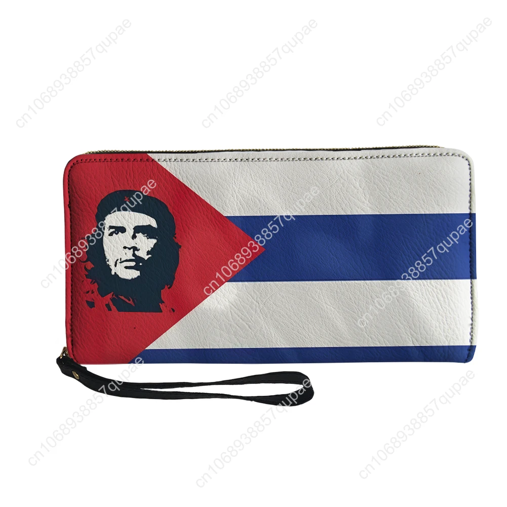 Cuban Flag Custom Wallet Purse Mens Womens Teenagers Zipper Long Wallets Double Print  Portable Wallet Gift Bag