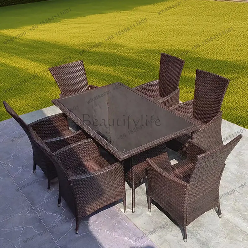 LJY Rattan Minimalist Garden Furniture Sets Armchair Garden Furniture Sets Designer Nordic Loungeset Garten Garden Furniture Out