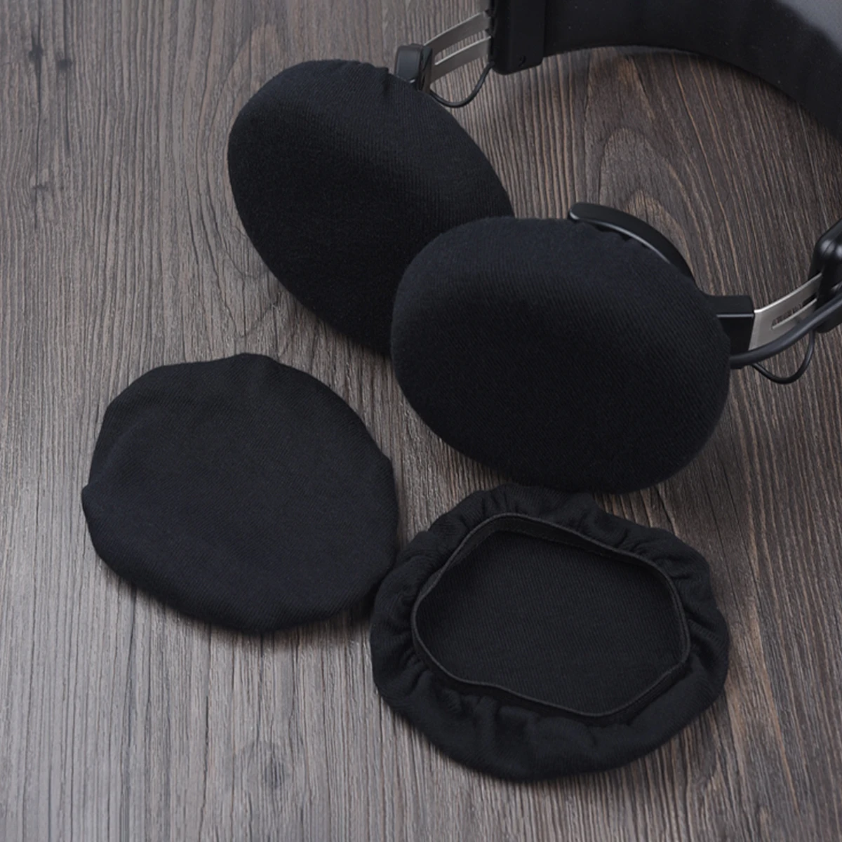 

Flannel Headphone Cover Sweat Absorption Fast Drying Dustproof Universal 6 8 5CM Earpads Black Stretchy Easy Install Washable