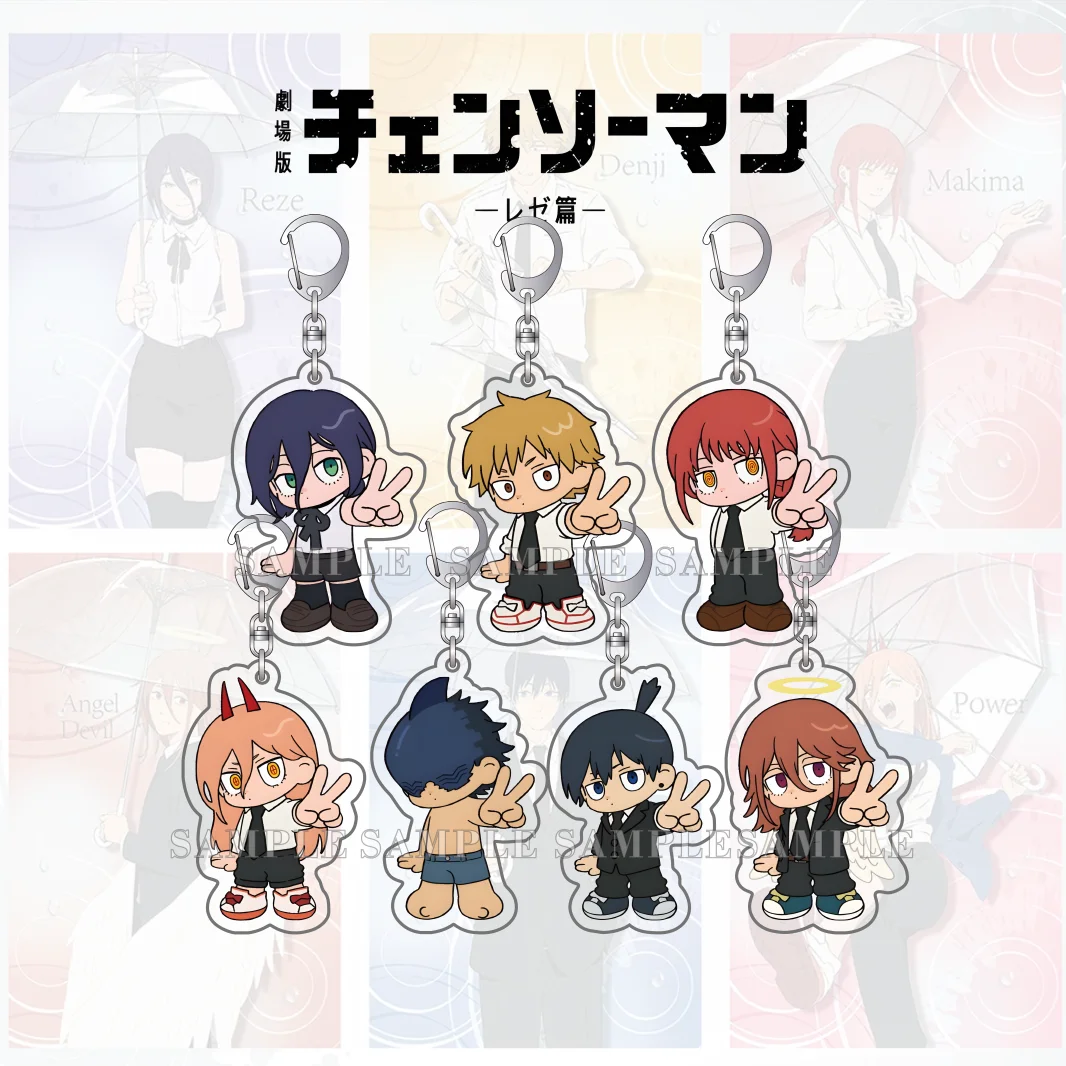 Anime Chainsaw Man Multiple Series Acrylic keychain Cute Chibi Reze Denji Aki Angel Devil  Desk Decor Collectible Gift 6CM