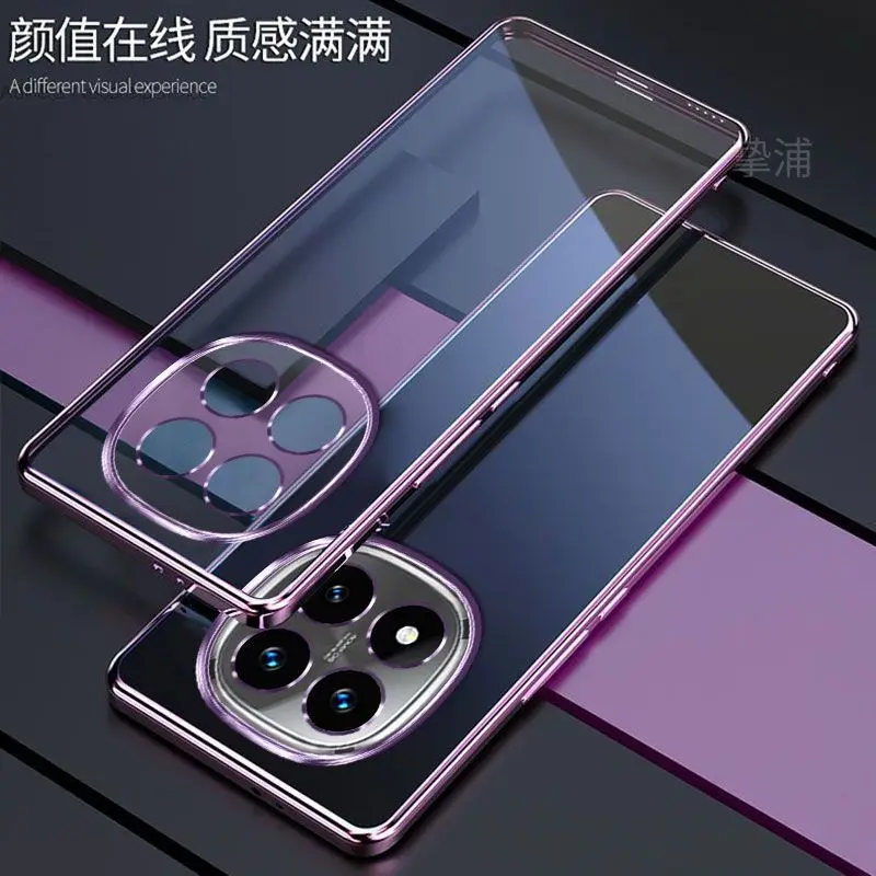 For POCO M8 Pro Redmi Note 15 Pro Plus 4G/5G Case Stylish Transparent Electroplated TPU Skin-Friendly Drop-Proof Cover Funda