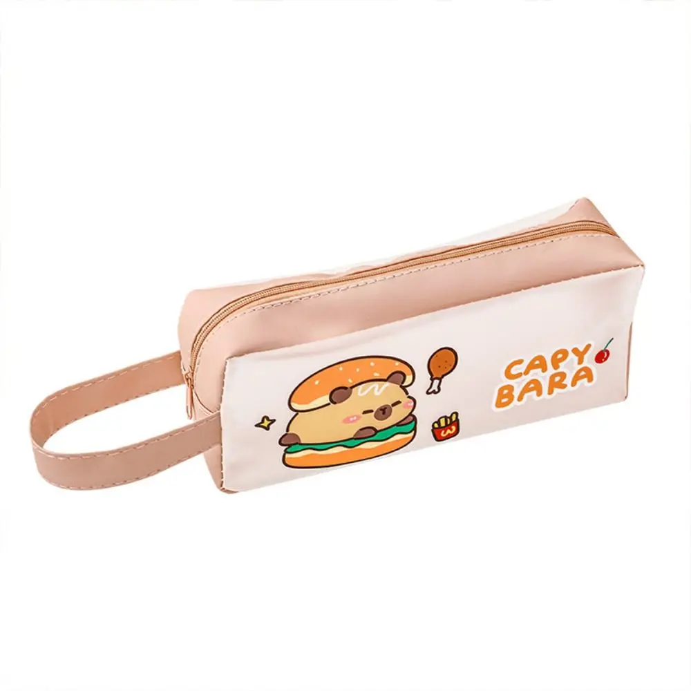 

Creative PU Leather Pen Bag Portable Waterproof Stationery Bag Large Capacity Capybara Pen Box Boys/Girls