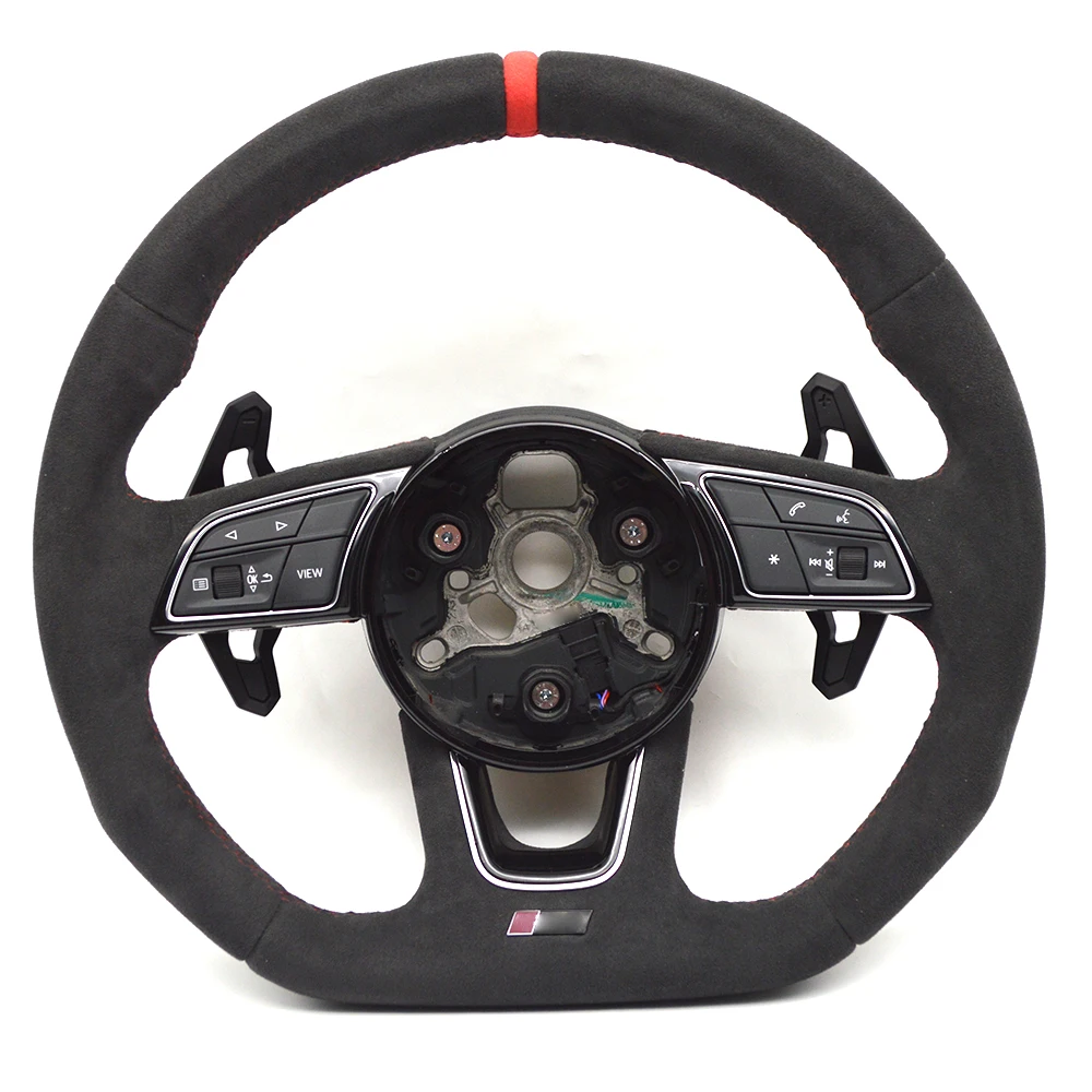 

Car Suede Red Return Standard Paddle Steering Wheel Suitable for Audi A4 B9