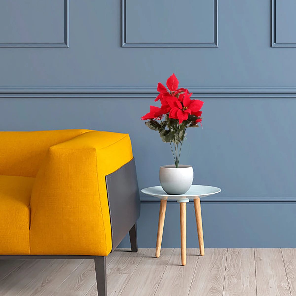 

Artificial Christmas Flower Simulation Poinsettia Fake Stems Flowers Floral Picks for