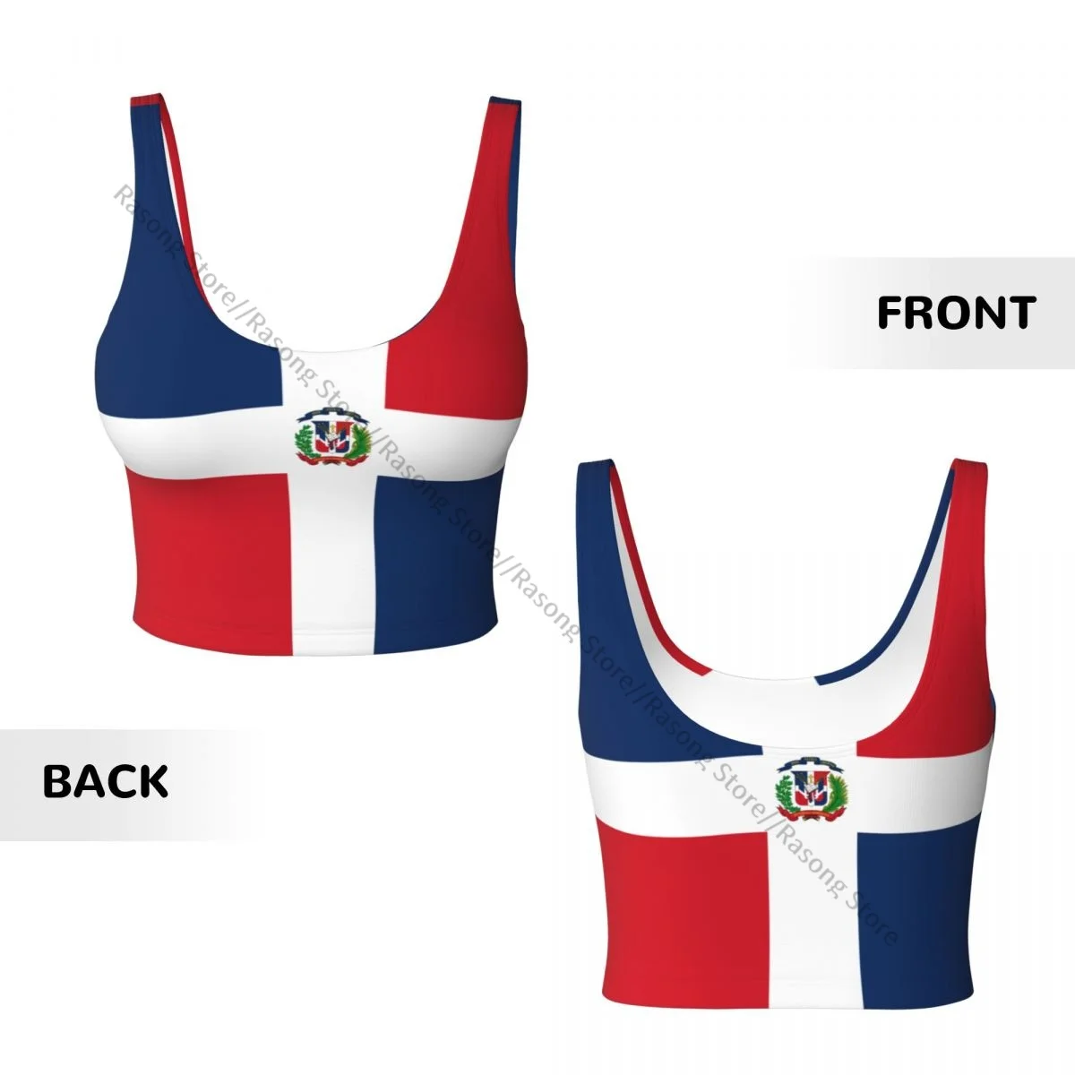 Women Sexy Sports Vest Dominican Republic Flag Female Streetwear Sport Lingerie Tee Crop Top