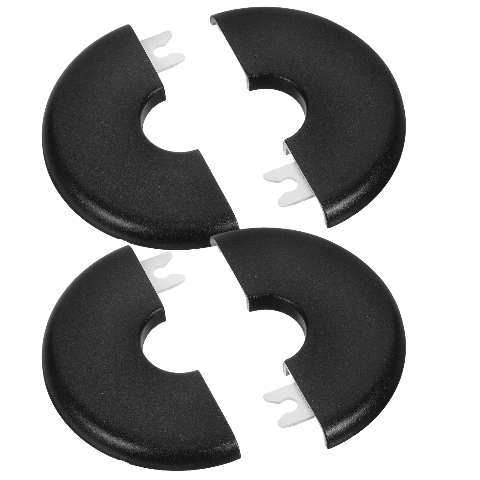 

2 Pcs Black Plastic Pipe Covers Decorative Caps for Water Drain Line Collar Compatible Plumbing Plates Walls Shower Flange