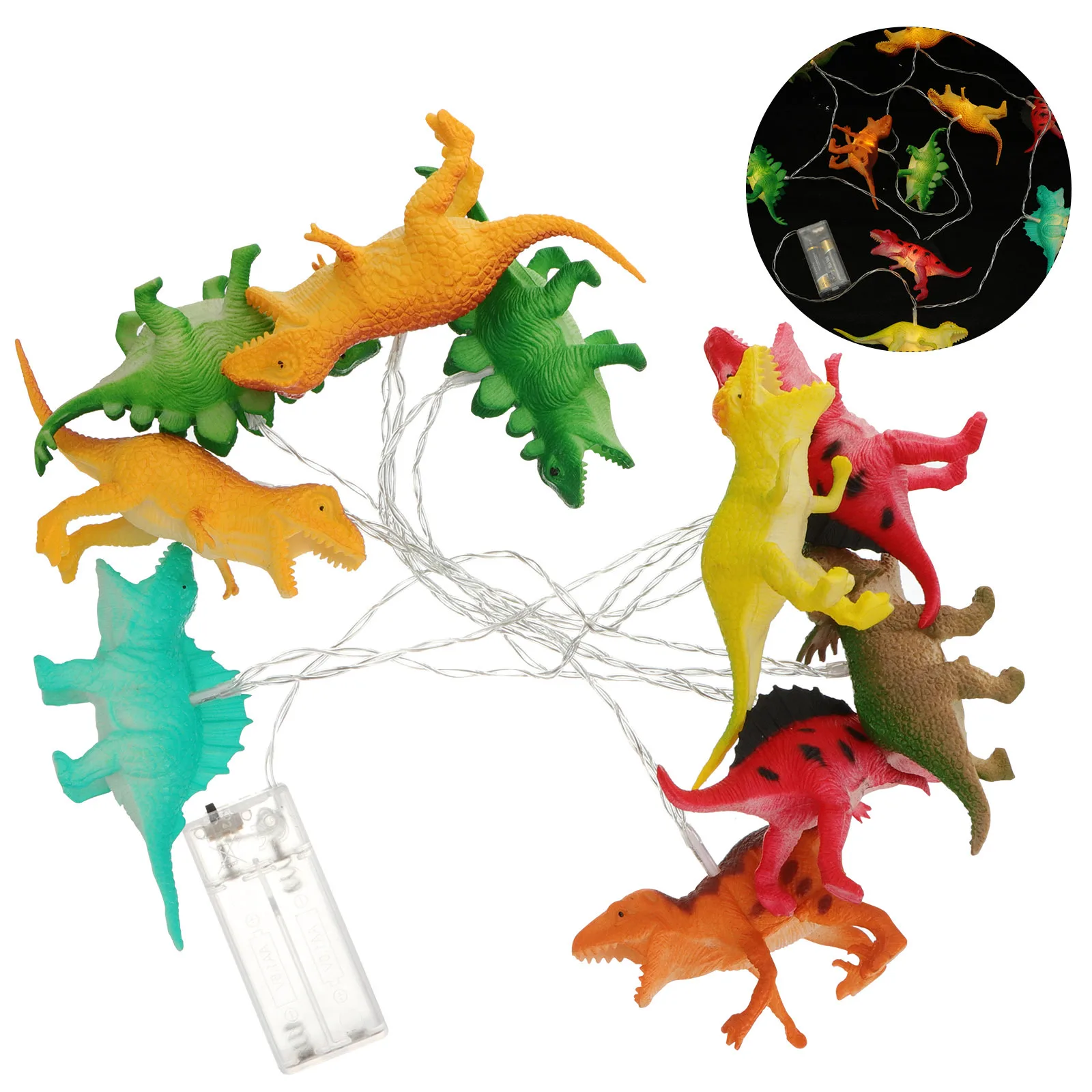 1 مجموعة ديناصور سلسلة أضواء Led تقليد الديناصورات ضوء لغرفة تعمل الإبداعية مصباح الطرف الديكور ليلة