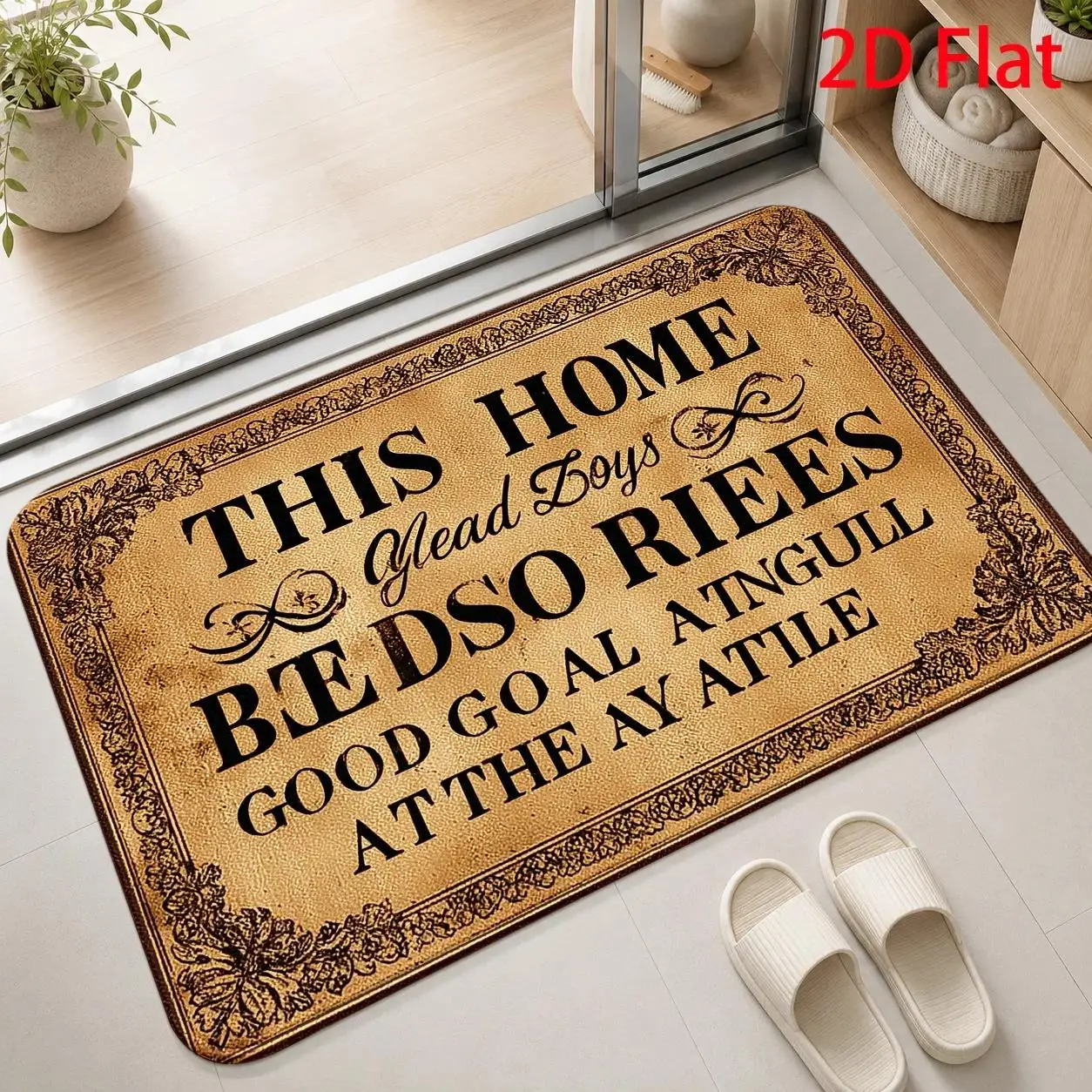 Wood Grain Grateful Handwritten Thankful Doormat For Living Room Inspirational Quote Rug Floor Mat Seasonal Decor