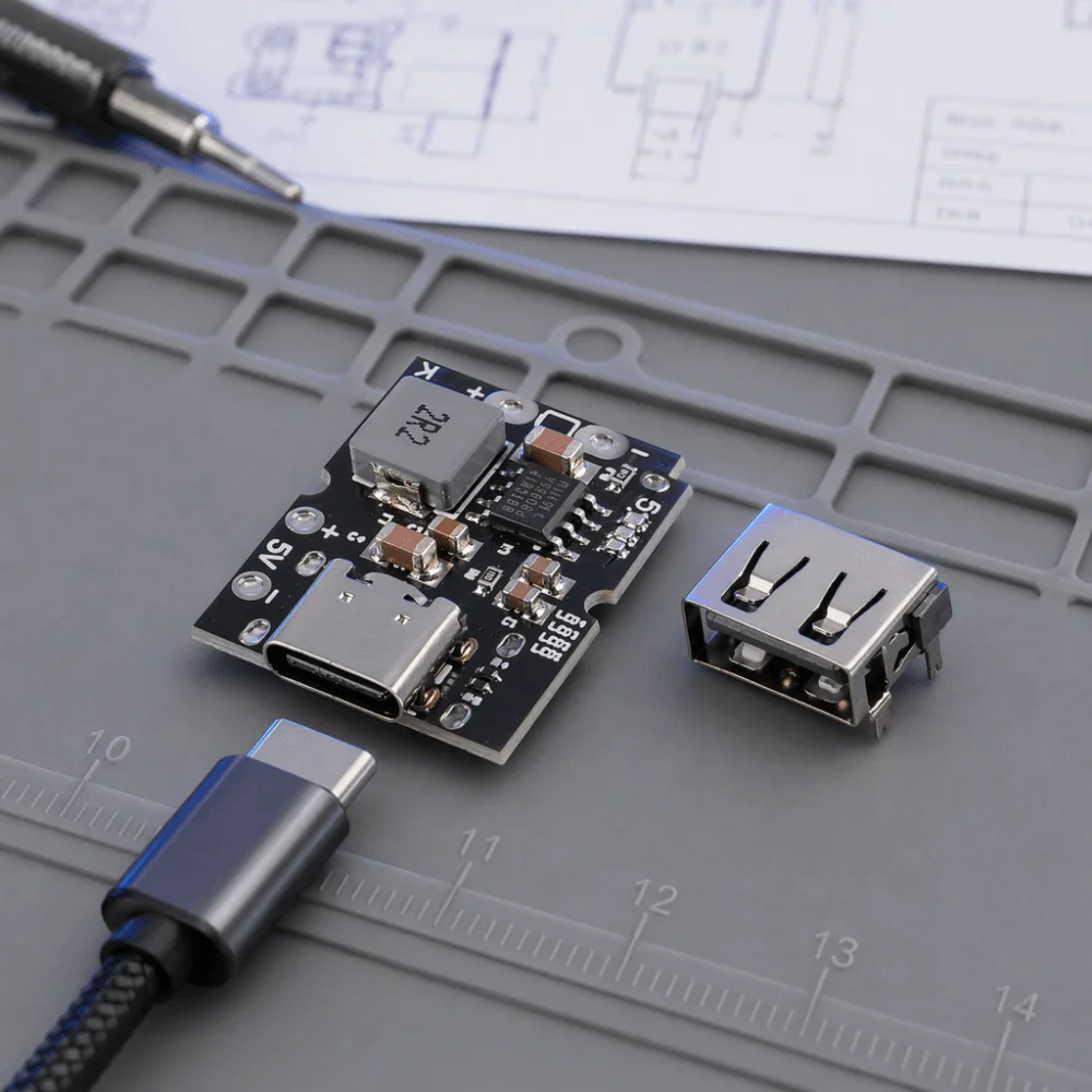 5V 2A 5V 3.1A Power Supply Module Type-C Connector Adjustable Output Boost Converter Overcharge Protection USB Charging Board