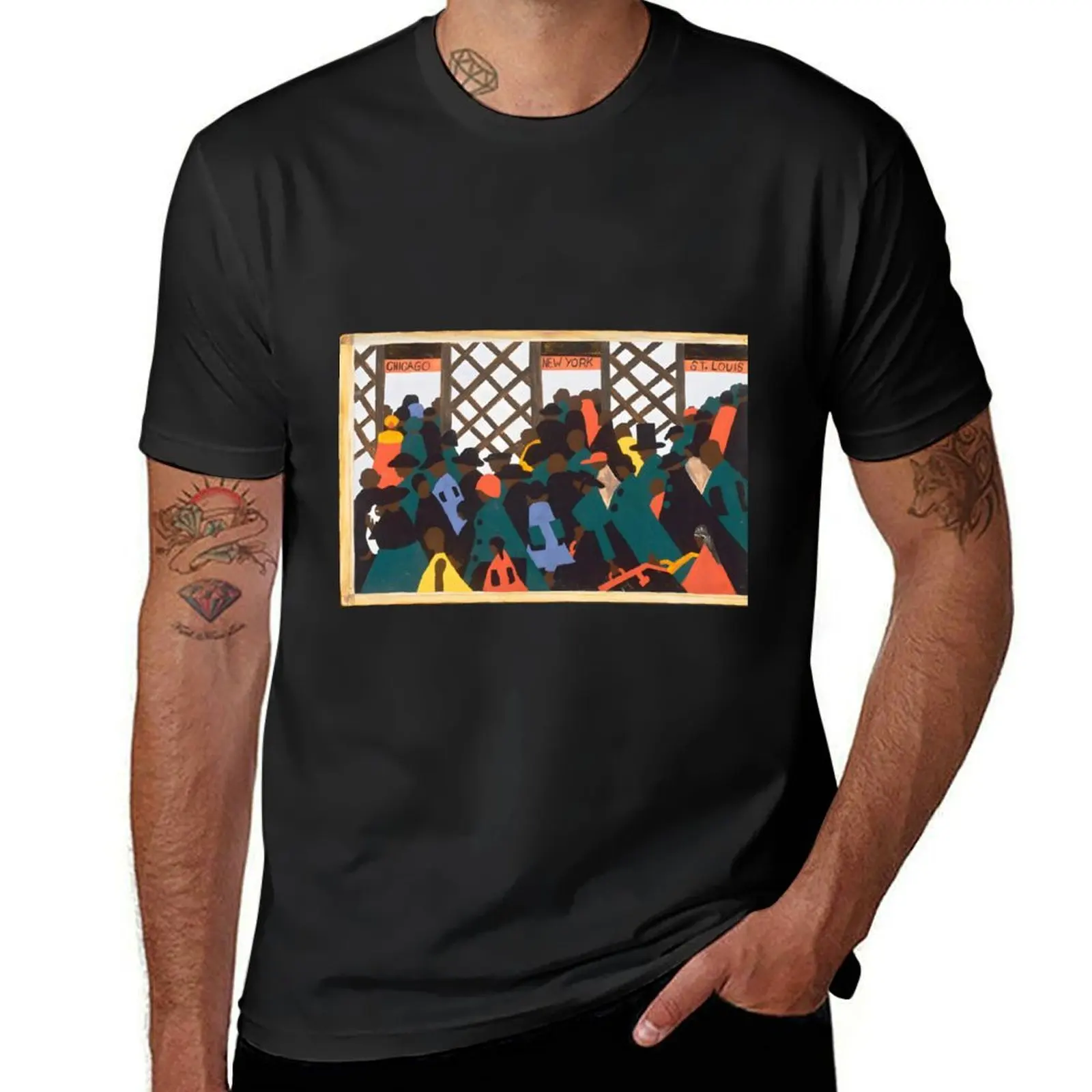 Jacob Lawrence T-Shirt Short sleeve tee aesthetic clothes tops summer clothes mens tall t shirts