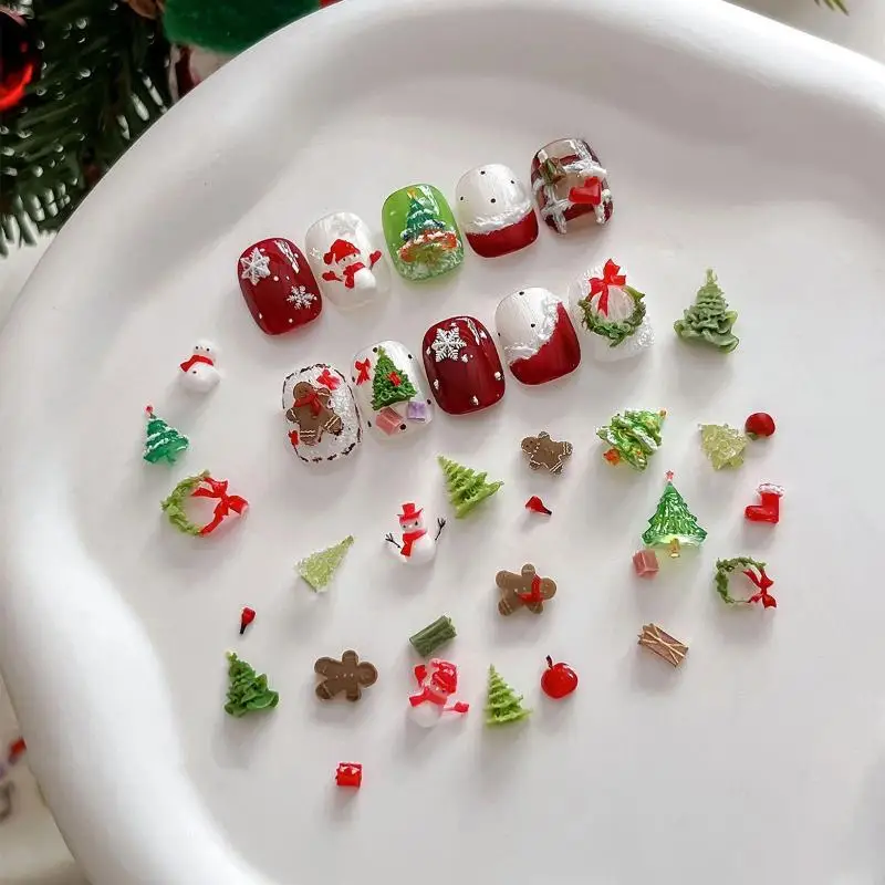 Weihnachts-Nagelkunst-Silikonform mit niedlichen Schneeflocken, Schneemännern und Schleifen für Feiertags-DIY-Maniküre, Geschenk für Mädchen – Detail 6