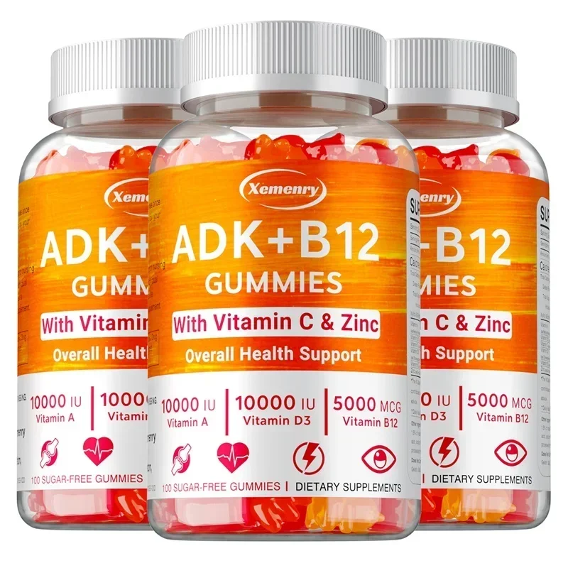 Vitamin D3+K2+B12 Gummies - Supports Bone and Muscle Health, Teeth and Skin, Joint Supplementation, Bone Regeneration