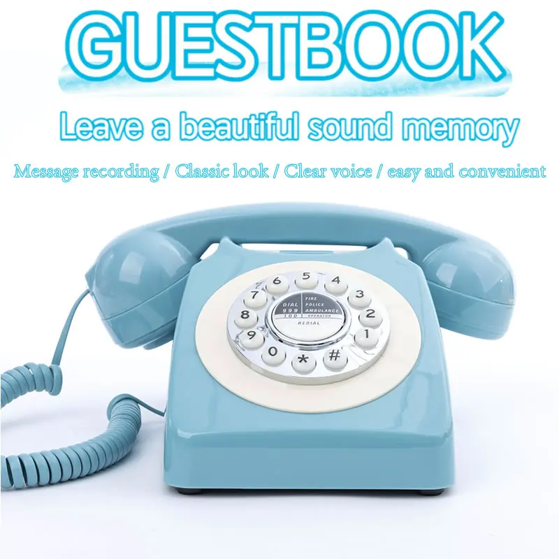 

Nostalgic voice message telephone wedding birthday event party commemorative blessing recording box telephone audio message book