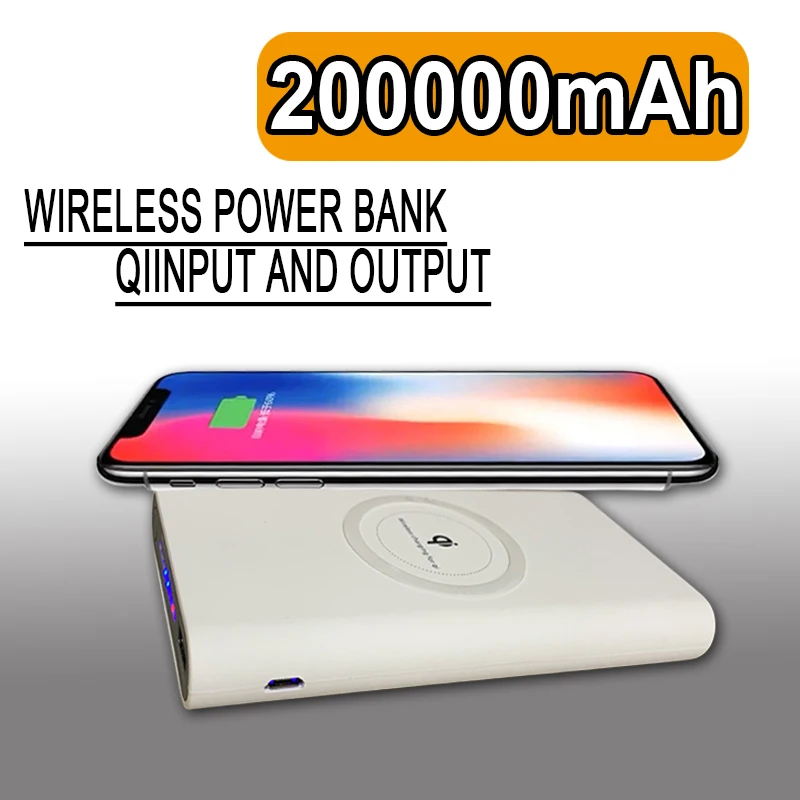 

200000mAh Power Bank Two-Way Wireless Fast Charging Powerbank Portable Charger Type-C External Battery For IPhone 14 13