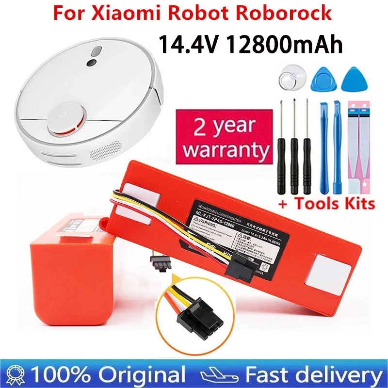 14.4V Original BRR-2P4S-5200S Robotic Vacuum Cleaner Replacement Battery For Xiaomi Roborock S55 S60 S65 S50 S51 S5 MAX S6 Parts