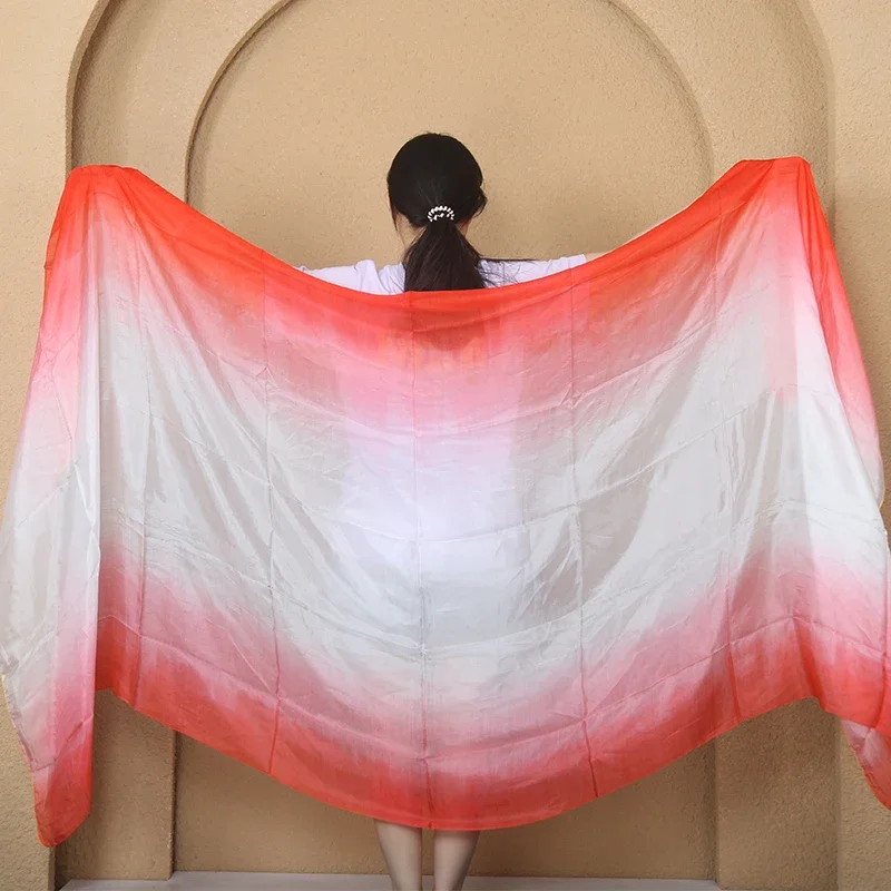 ベリーダンススカーフシルクベールベリーダンスベールショール女性用軽量ハンドスロースカーフショールグラデーションシルクベールダンスパフォーマンス新作