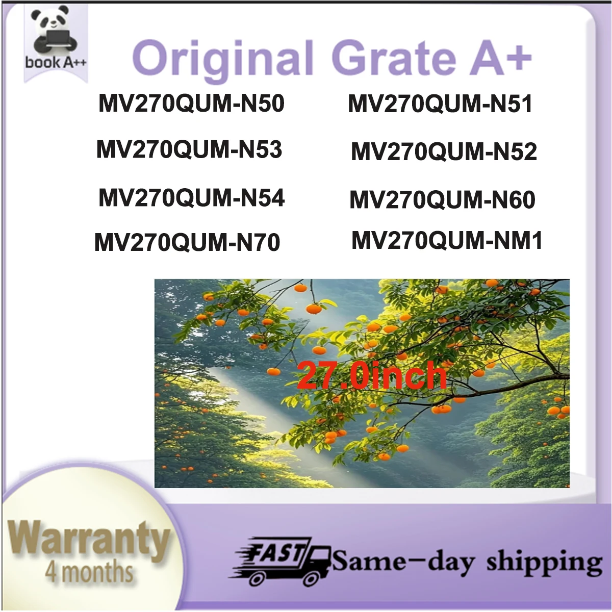 

Original New A+27"IPS LCD Screen MV270QUM N50 N51 N52 N53 N54 N60 N70 NM1