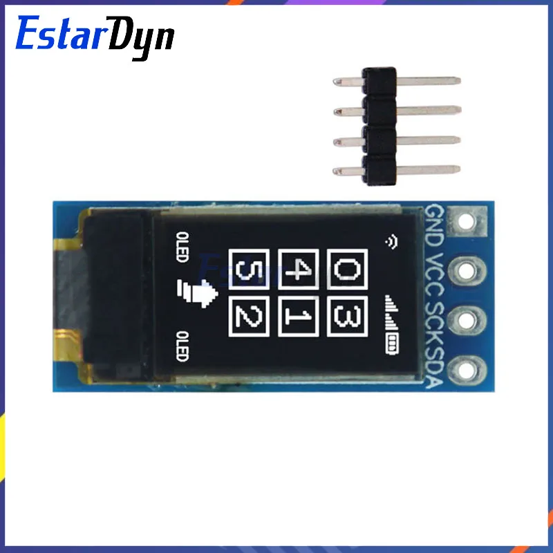 Estardyn Layar LCD OLED 0.5 Inci CH1115 Layar Kecil 48*88 Tampilan Modul Cahaya Putih Layar Vertikal IIC
