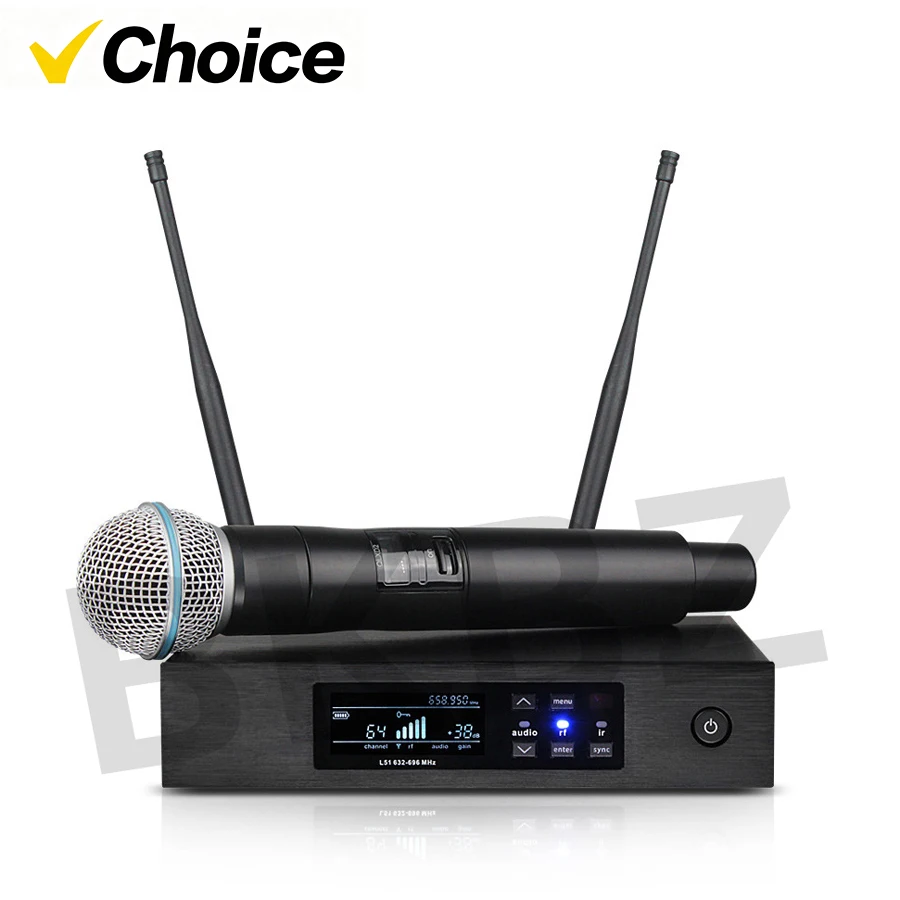 QLXD B58 High Quality Professional Wireless Microphone UHF Stage Performance Singing Party Handheld Microphone