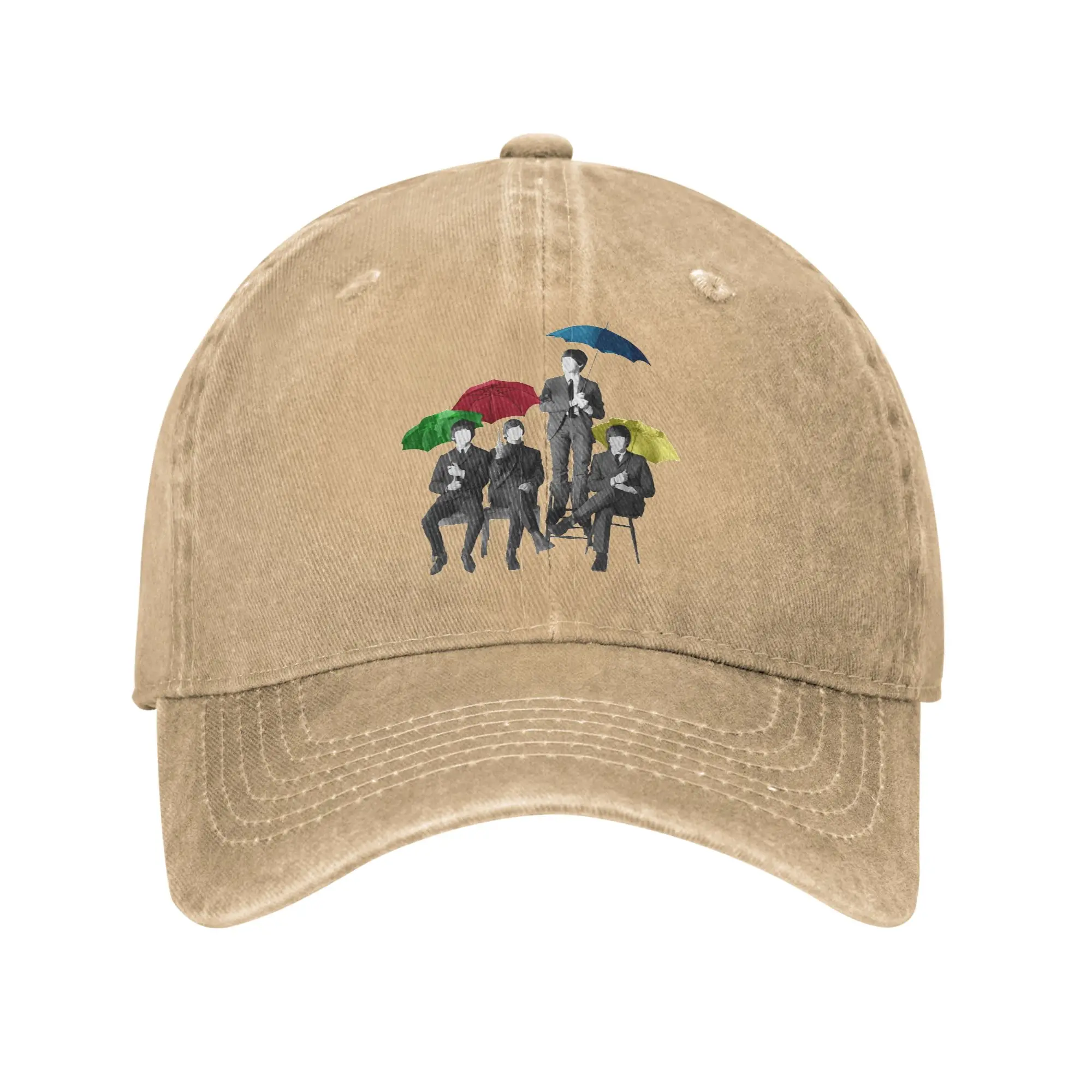 Bonés de Beisebol Umbrella Fab Four B-Beatles para Homens e Mulheres, Boné de Sol em Denim Desgastado, Presente para Fãs de Música de Rock