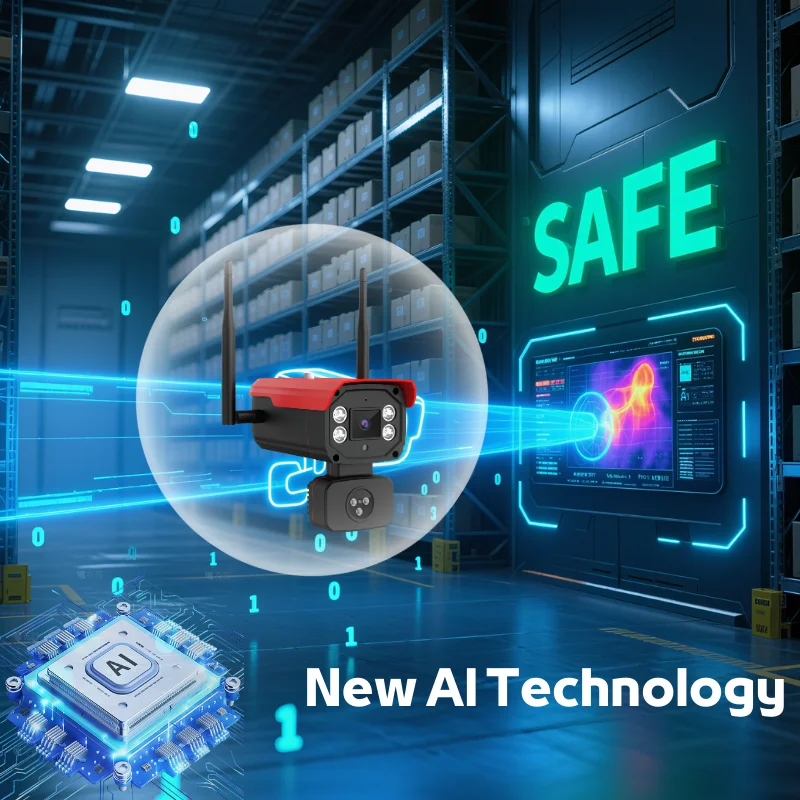 Flame Detection 3MP CMOS Smart Camera With Full Color Night Vision Motion Detection 4G Cloud Storage & App Control For Warehouse