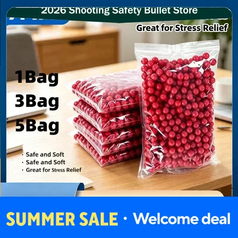 2026 2030 For Iscool 7MM Red Squishy Soft Round Balls Harmless Outdoor Entertainment Accessories 1Bag/2Bag/3Bag/5Bag/10Bag New