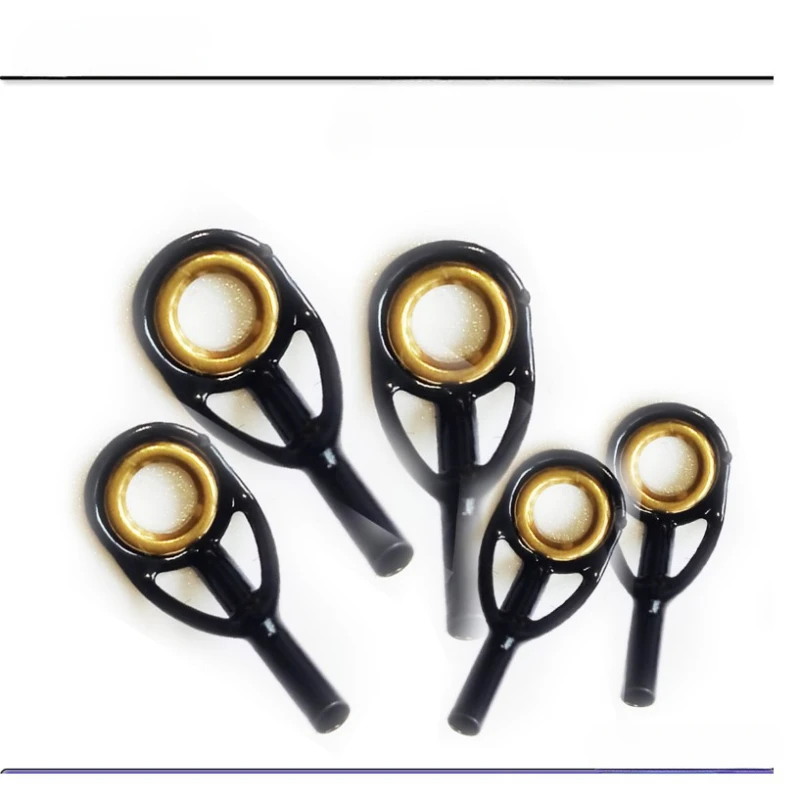 1Set High Carbon 7 Packs Meer Angelrute Zubehör Carbon Stahl Abschnitt Guide Ring Zubehör Angelrute Guide Auge angeln Lieferungen – Detail 4