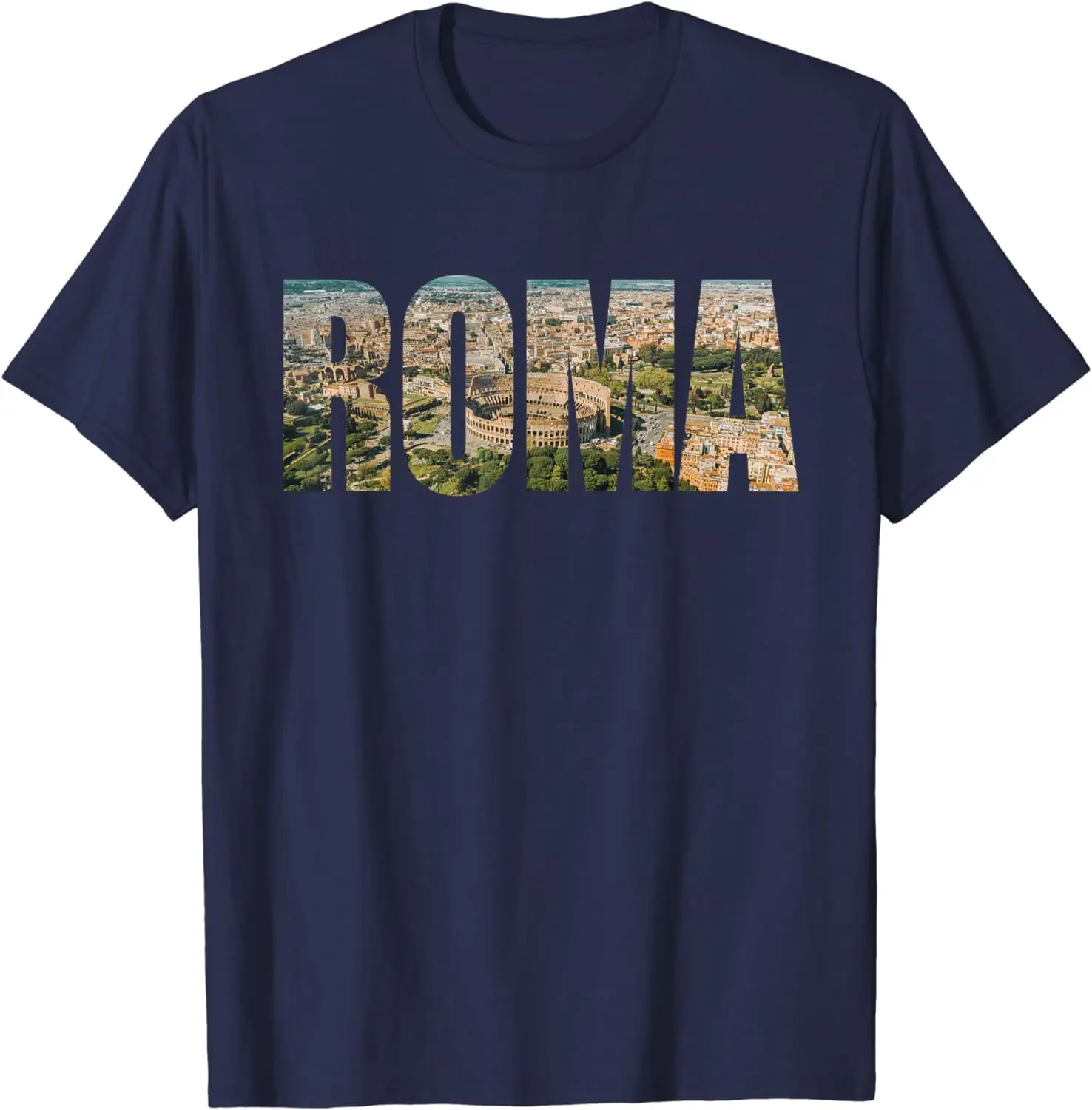 Roma Rome Italy Italia Urban Skyline Photography Font T-Shirt