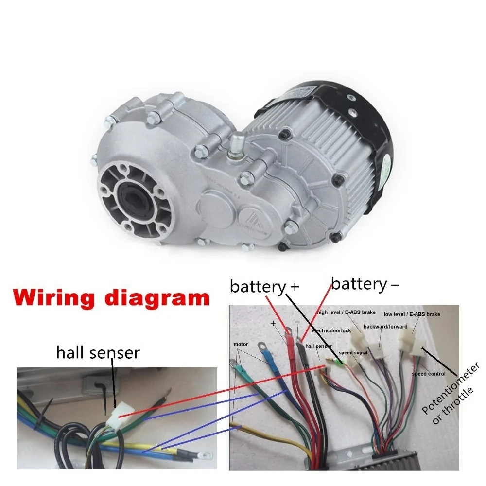 BM1424HQF Electric Tricycle BLDC Motor 1000W-2200W DC 48/60/72V 2850rpm High Speed Differential Motor for Mini Car Engine