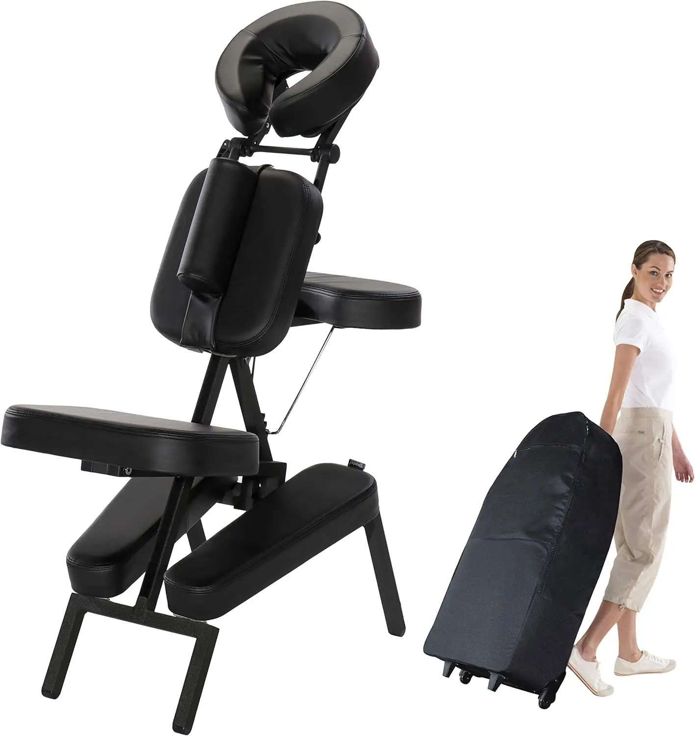 Large Size Portable Massage Chair-Lightweight Aluminum Tattoo Foldable-Sitting Posture Folding Massa