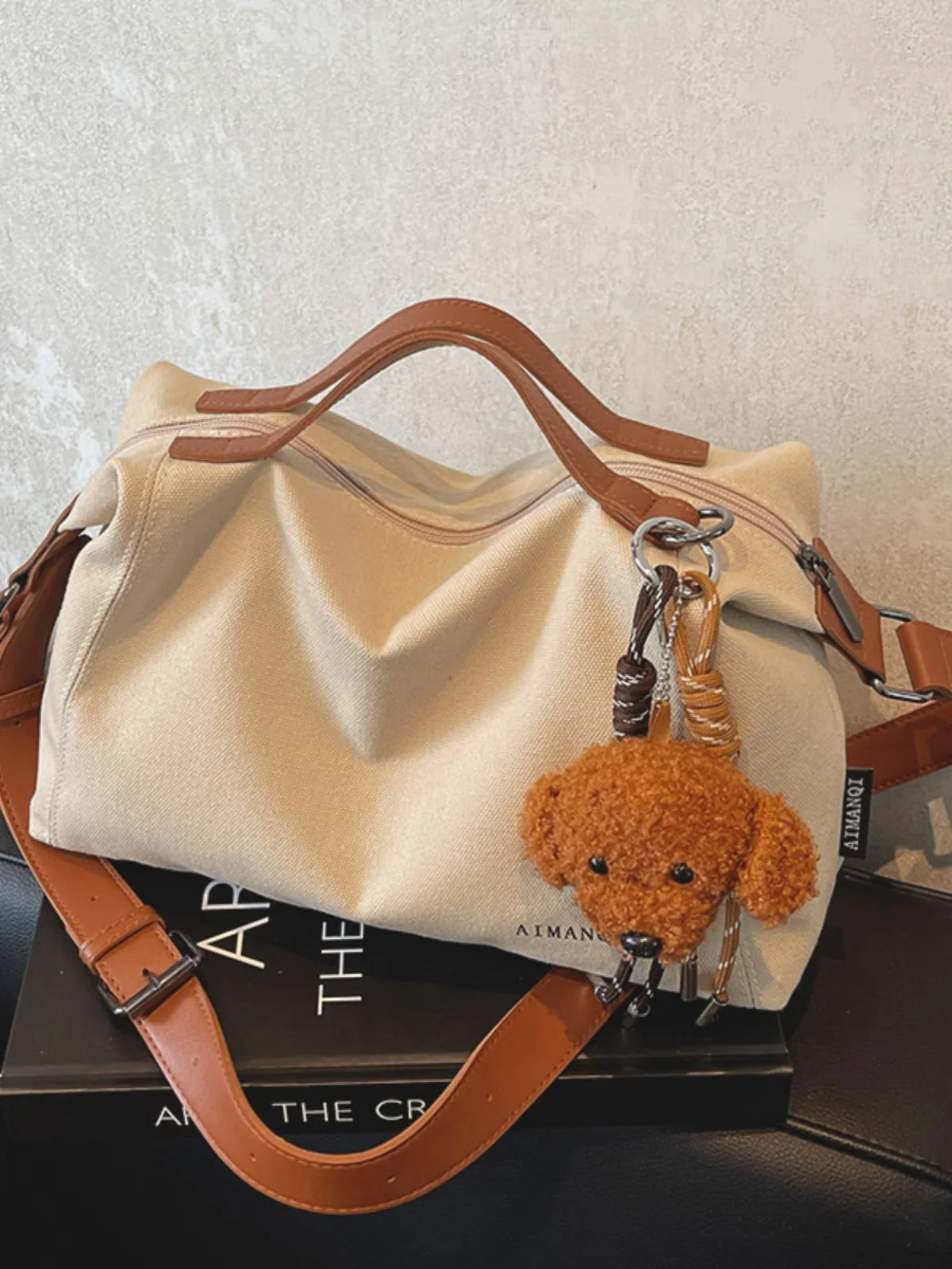 

Trendy Large Capaci Canvas oulder Bag Women's Handbag Spring Autumn Faion ular Single Strap Crossbody Bag