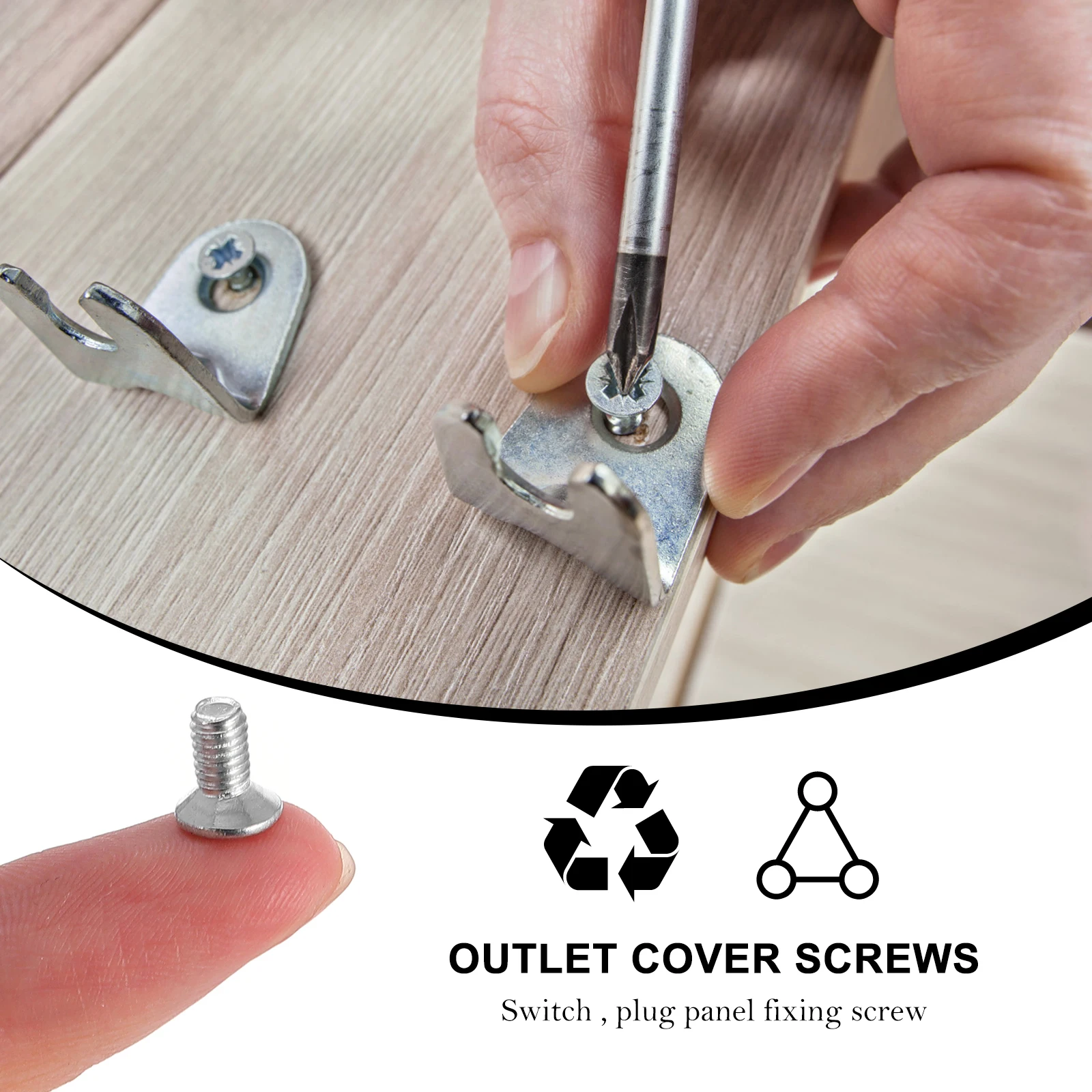 

600 шт. винты панели переключателя, электрическая хромированная настенная пластина, розетка для лицевой панели с безвинтовой резьбой, белая