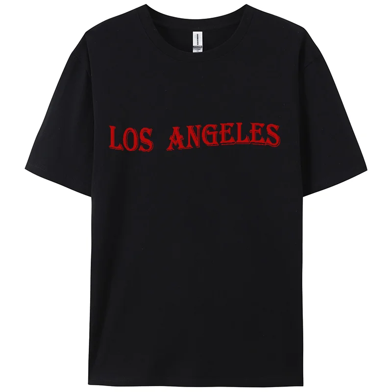 Los Angeles Print ,Y2K T-shirt,Berserk Short T-shirt,Short sleeve,100% cotton,Double-sided,Women,Holiday wear,Foundation wear