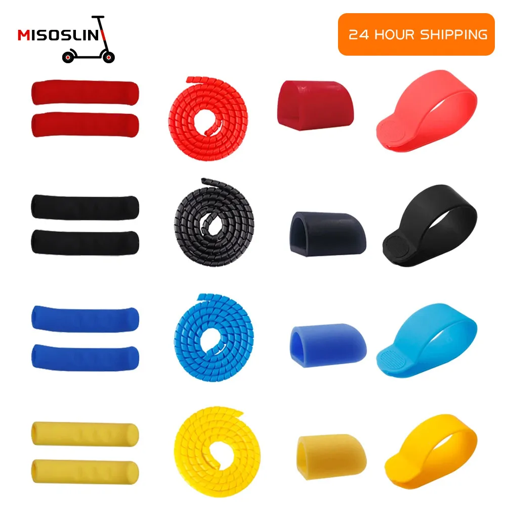 Handle Brake Protector Cover Thumb Throttle Silicone Sleeve E-Scooter Line Organizer Pipe Winding Tubes For Xiaomi M365/1S/PRO