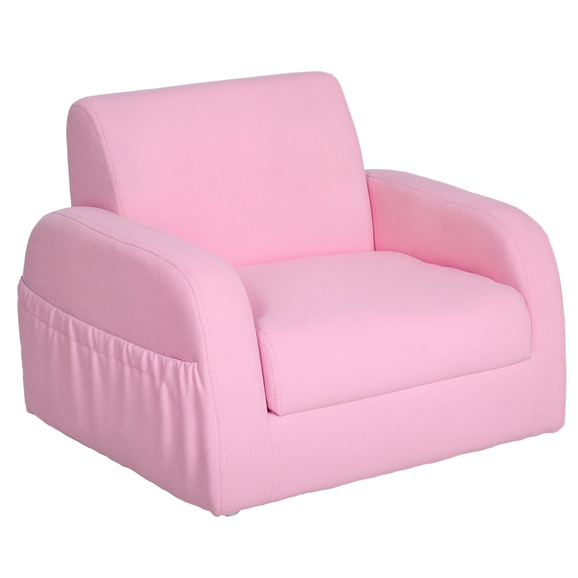 HOMCOM Sillón para Niños de 3 Años Transformable 2 en 1 Plegable 2 Posiciones