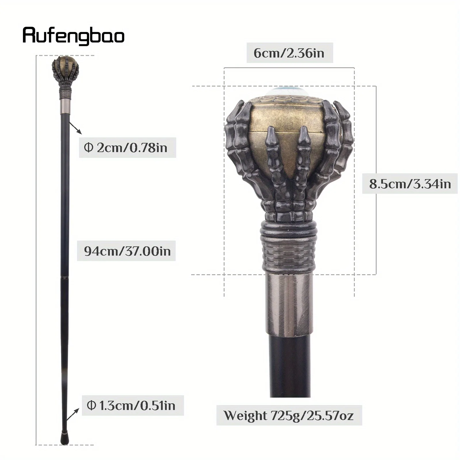 لقطة الدم عيون مقلة العين Steampunk عصا للمشي موضة عصا شهم كروسير مقبض عصا للمشي أداء المرحلة قصب 94 سنتيمتر