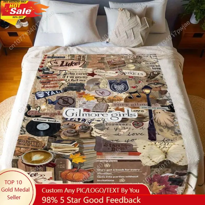 

Energetic Design, Gilmore Girls Themed Flannel Blanket - Comfortable, Soft Polyester Fiber, Digitally Printed Custom blankets