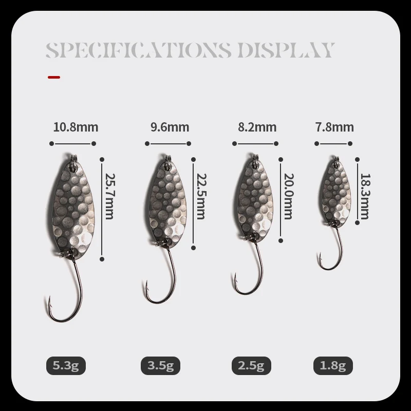 Tungsten Spoon Artificial Bass Metal Spinner Jig 1.8g 2.5g 3.5g 5.3g Lure For Trout Chub Perch Salmon Wobbler Willow Leaf Blade