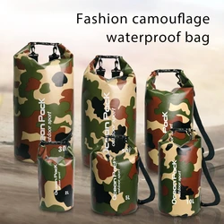 Bolsa de natación impermeable de PVC 500D, saco seco de colores de camuflaje, almacenamiento de kayak, canoa y pesca, suministros para Rafting