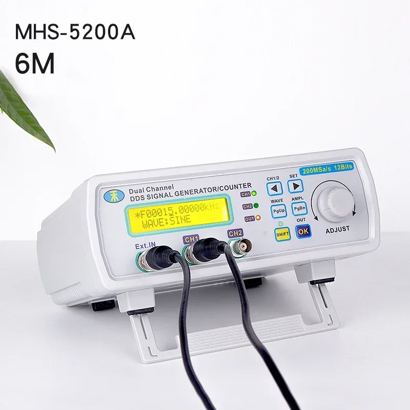 MHS-5200A 6MHz Dual Channel Digital Signal Generator DDS Signal Generator Mini USB Arbitrary Waveform Frequency Generator