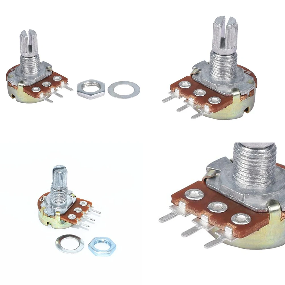 

Audio Potentiometers B10k Guitar Volume Control Full Size Long Knurled Split Shaft Coarse Fits Most Knobs Adjustable Upgrade