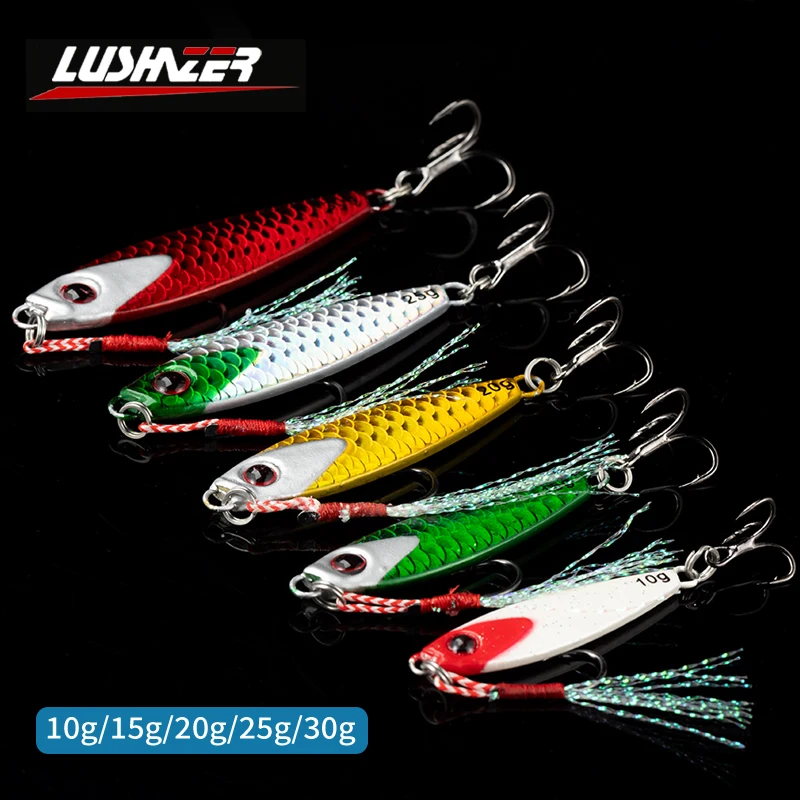 

LUSHAZER Jigging Lures Off Shore Fishing Lure 10/15/20/25/30g Fishing bait For Bass Metal Jig Artificial Bait Tackle