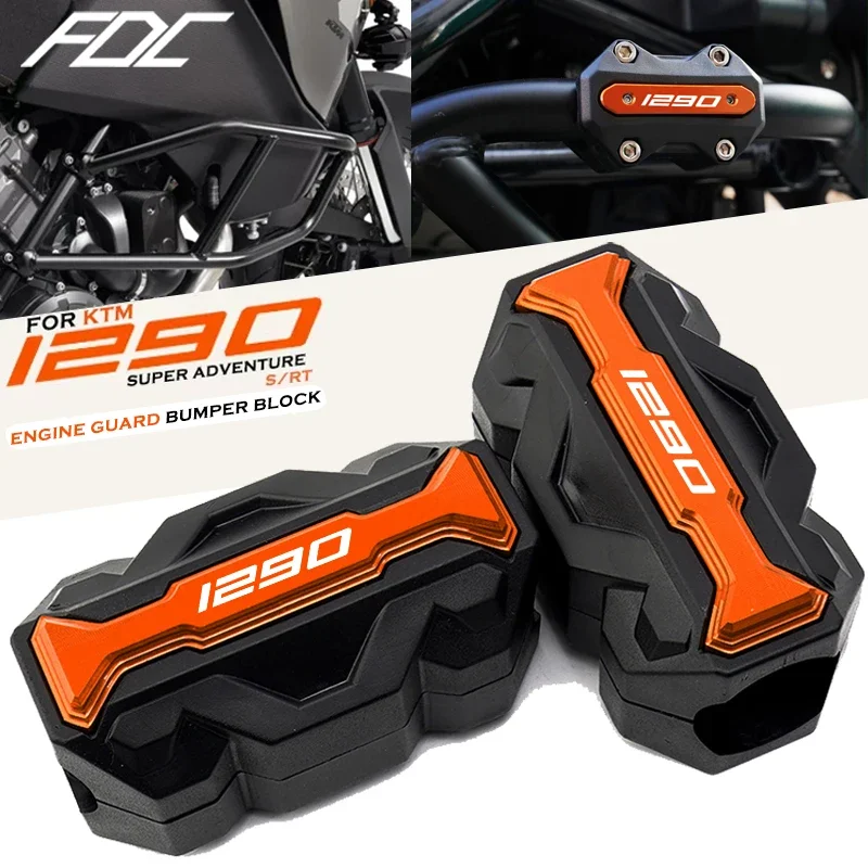 For KTM 1290 SUPER ADVENTURE S R T 1290 ADVENTURE 1290 SAS Motorcycle accessories Engine Guard Bumper Crash Bar Protector block