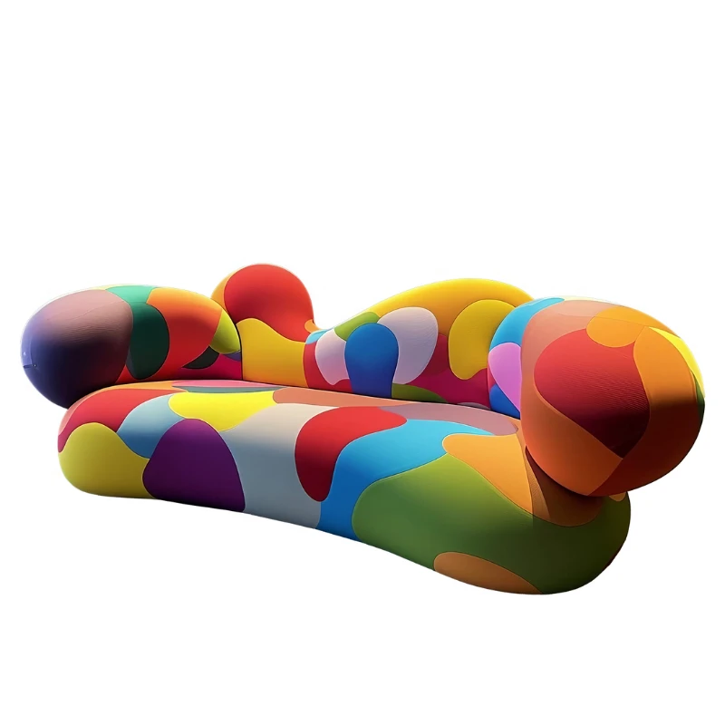 Sofa light luxury high sense living room creative art three-person sofa