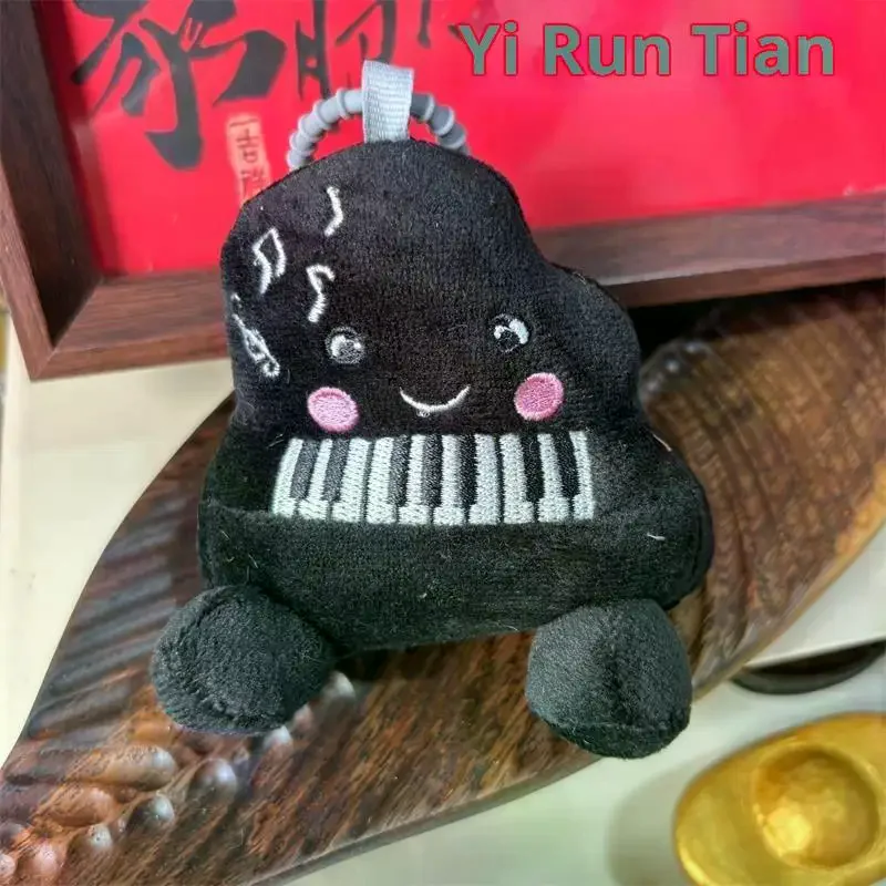 1/2 PCS Cute Funny Black Blush Piano Plush Doll Toys Keychain Pendant Bag Charms Backpack Hanging Ornaments Girly Keyring Gifts