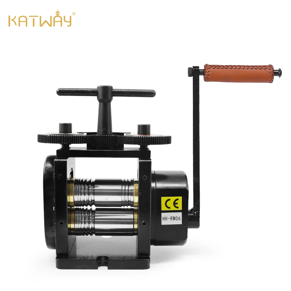 KATWAY Flat & Wire Combination Rolling Mill Machine 90mm Gear Ratio 4:1 Jewelry Press Tabletting Tool for Design HH-RM06