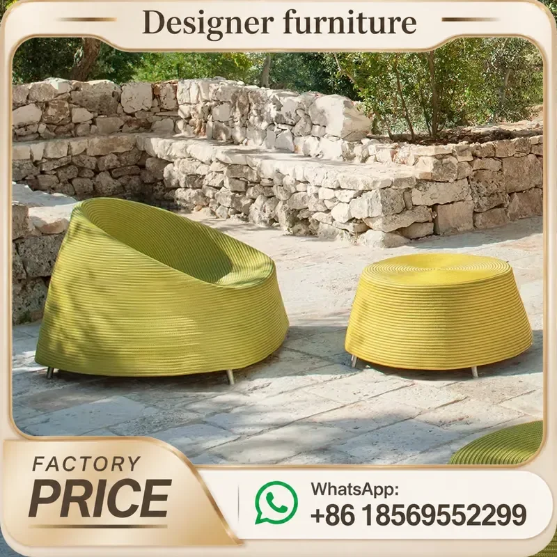 Outdoor Patio Sofa Aluminum Alloy Rope Weaving Waterproof Garden Villa Hotel Resort Leisure Furniture Set