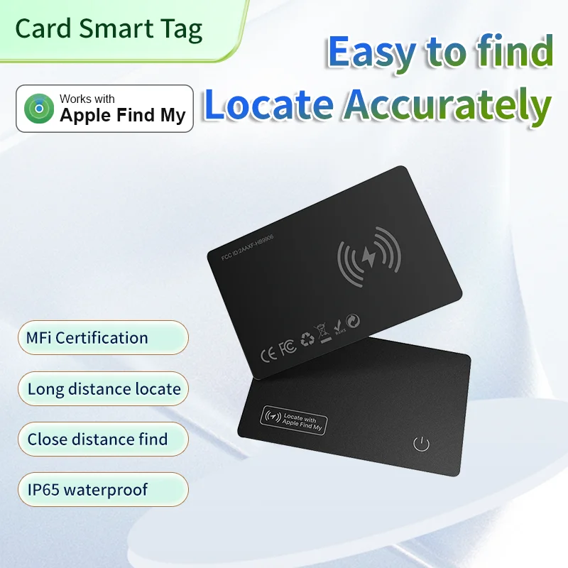 Wireless Charging Air Wallet Card Ultra Thin Tracker For APPLE IOS Find My With MFi Certification Keys Suitcase Bag Locator