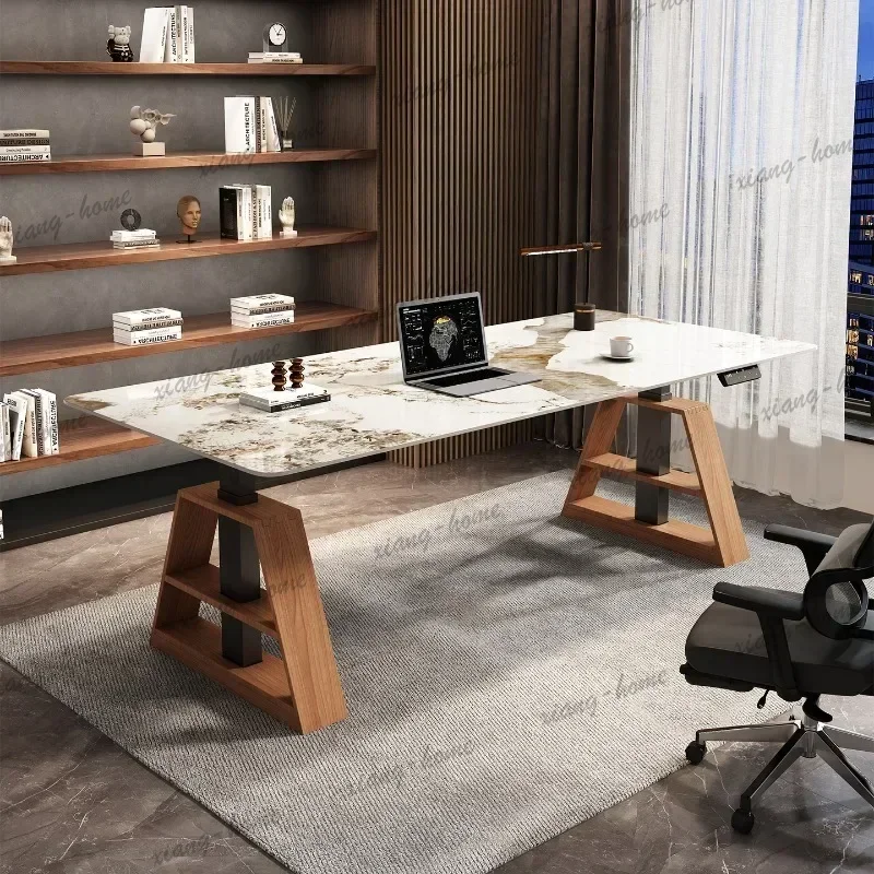 LD Nordic Creative Electric Lift Desks Standing Rock Plate Computer Desk Study Bedroom Gaming Executive Office Furniture