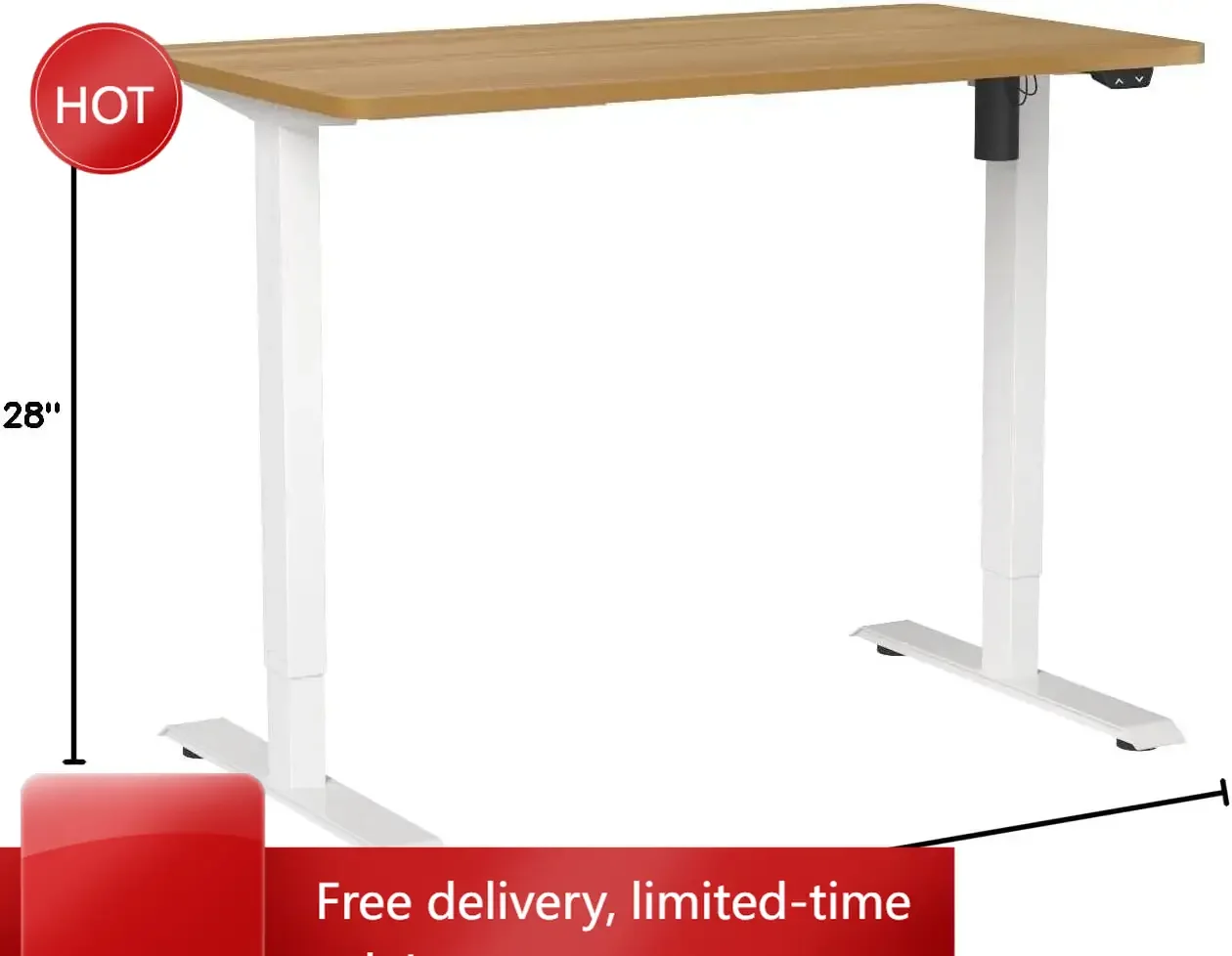 

Регулируемый по высоте стол EN1 One Piece, 40 x 24 дюйма, для небольших помещений, электрический, для работы сидя и стоя, для дома и офиса